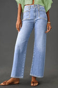 PREORDER Loose Straight Leg Cropped High Waist Jeans