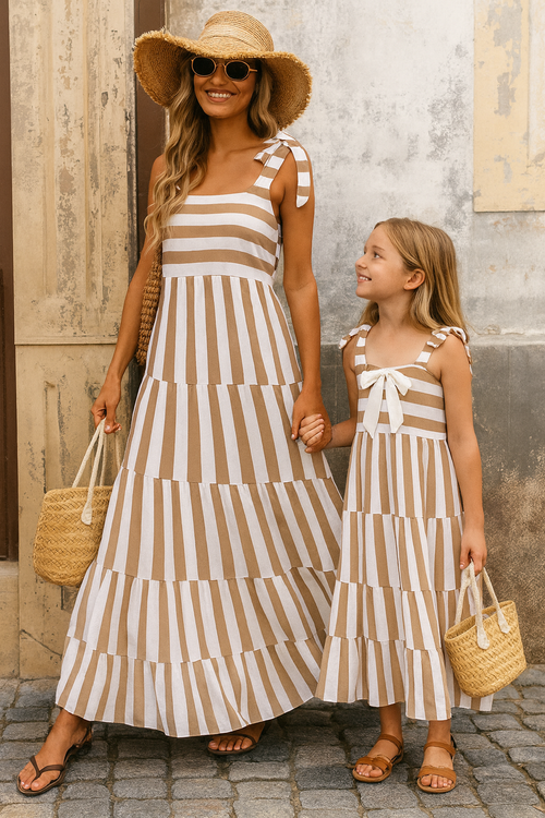 Coastal Stripe Smocked Maxi Dress