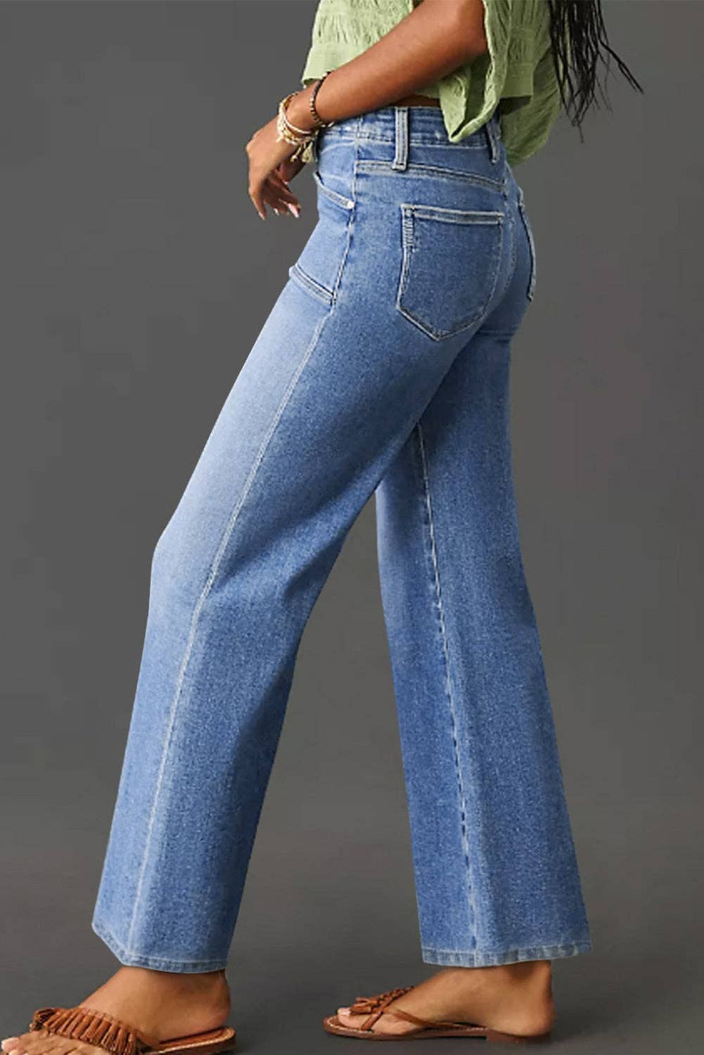 PREORDER Loose Straight Leg Cropped High Waist Jeans