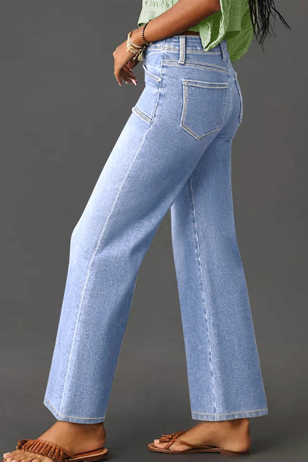 PREORDER Loose Straight Leg Cropped High Waist Jeans