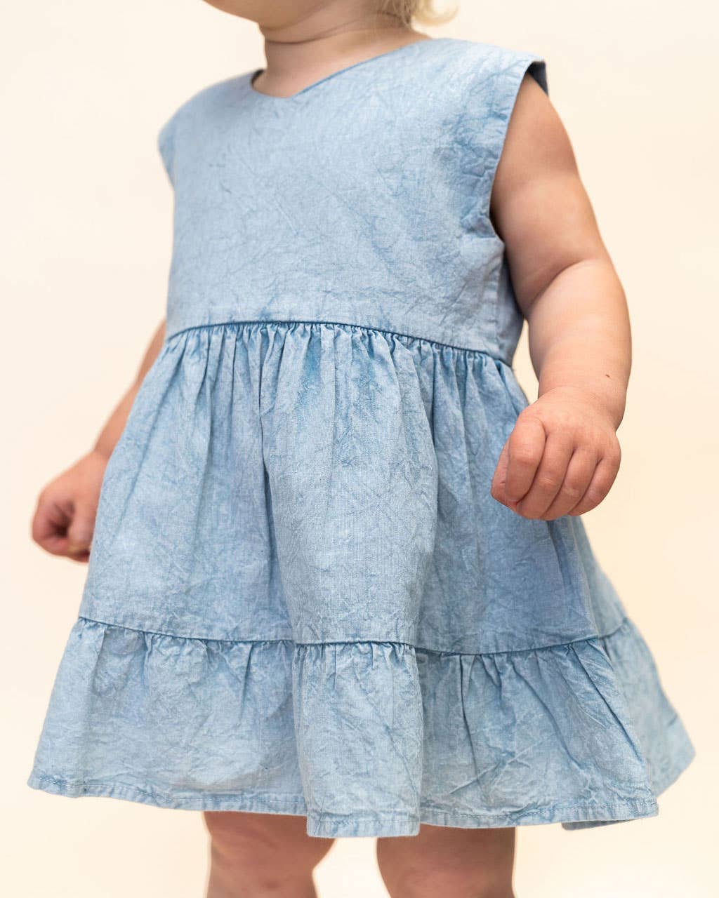 River Soft Denim Baby Dress + Bloomer