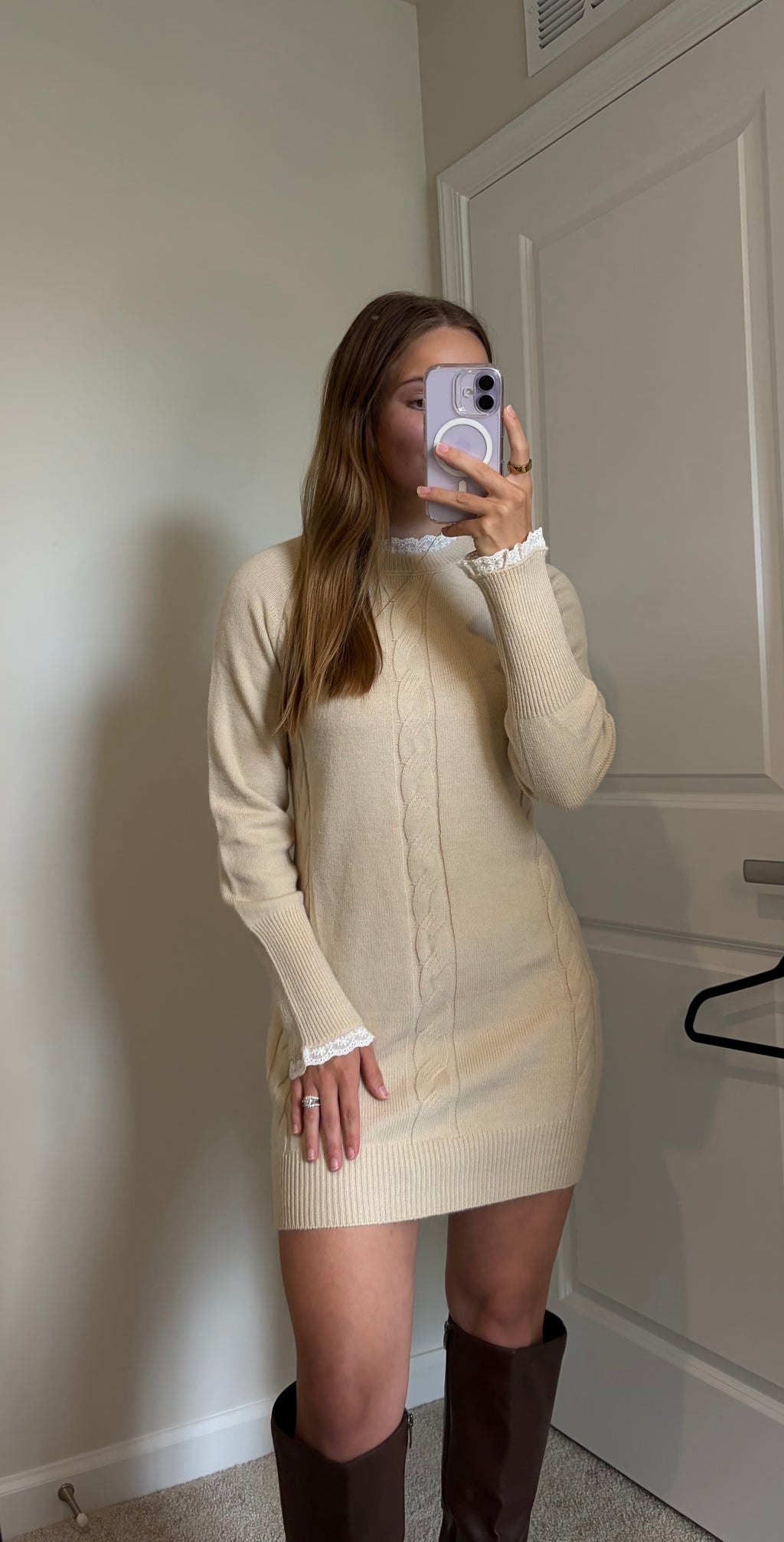 Cable Knit Sweater Dress