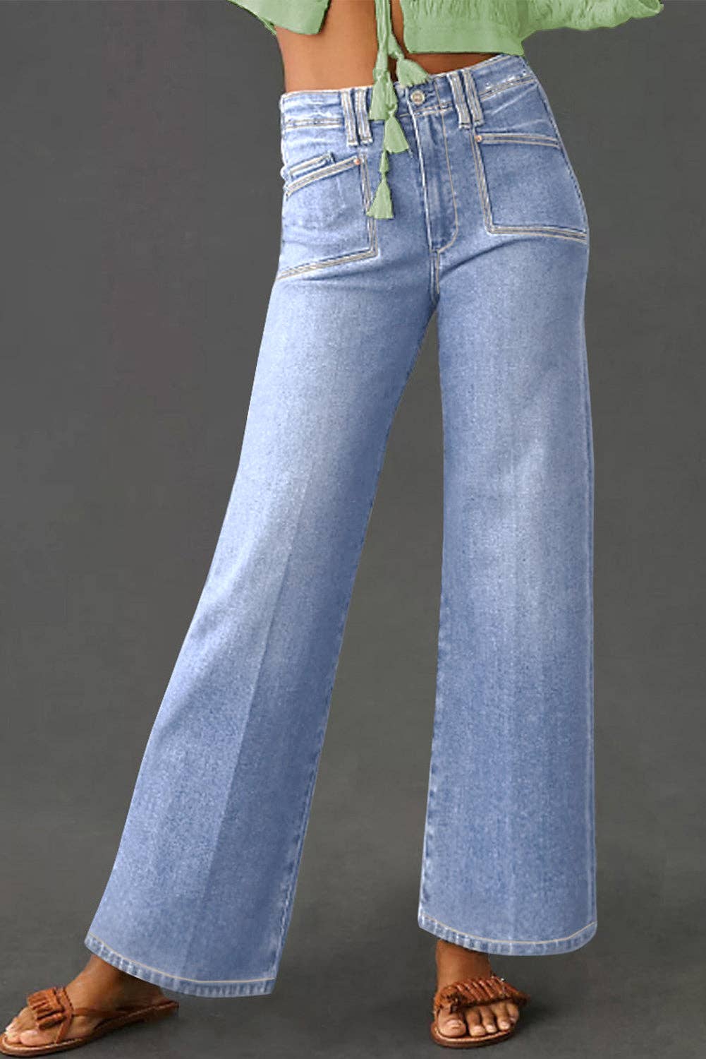 PREORDER Loose Straight Leg Cropped High Waist Jeans