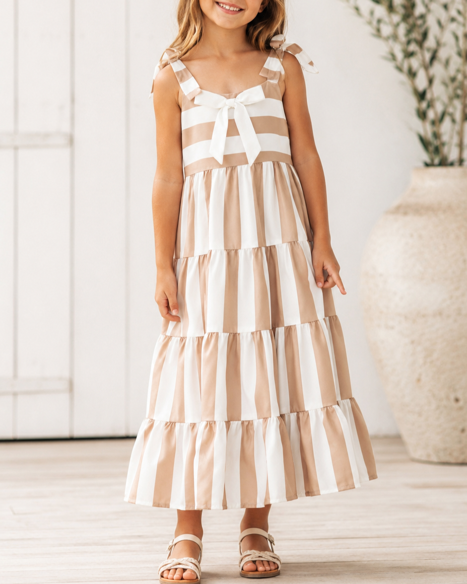 Coastal Stripe Smocked Maxi Dress