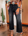 Black High Waist Flared Jeans