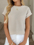 PREORDER Stripe Knit Crew Neck Top