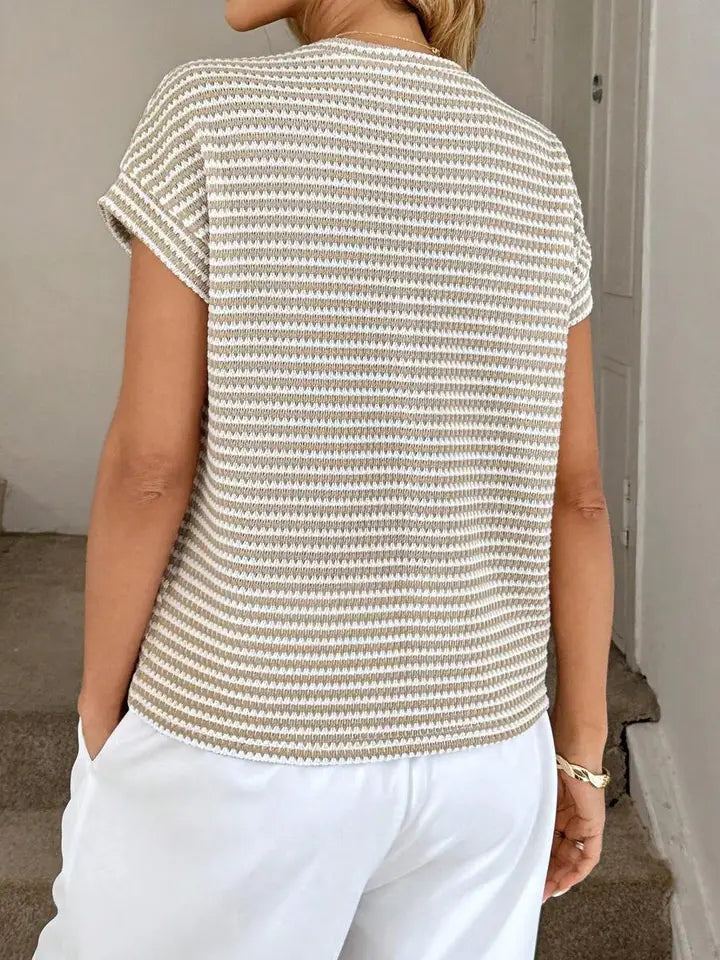 PREORDER Stripe Knit Crew Neck Top