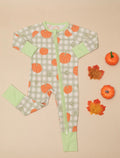 Pumpkin Plaid Bamboo Zipper Sleeper