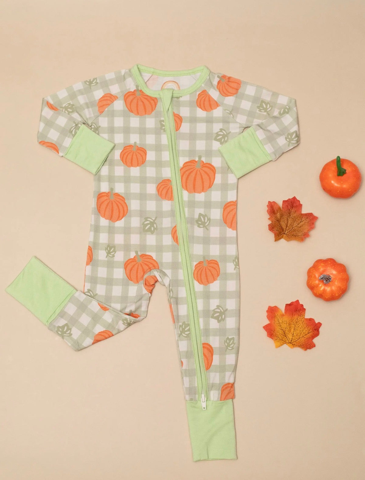 Pumpkin Plaid Bamboo Zipper Sleeper