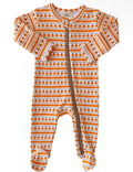 Pumpkin Stripe Organic Zip Footie