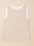 PREORDER Floral Textured Crew Neck Tank Top