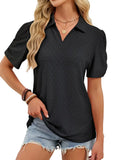 PREORDER V-Neck Puff Sleeve Polo Shirt