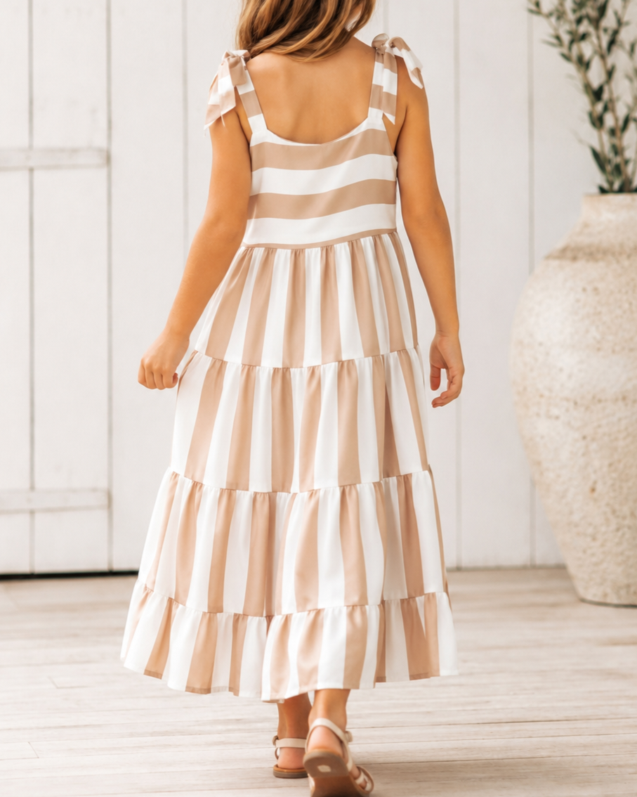 Coastal Stripe Smocked Maxi Dress